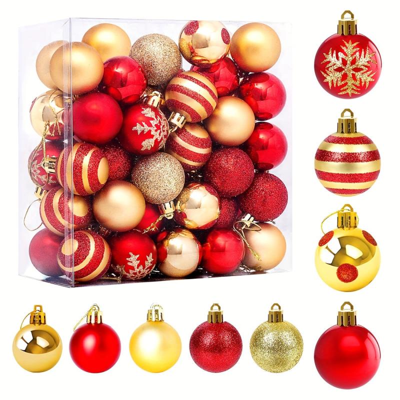 50pc Hand painted Christmas Ball Set Tree Pendant Decoration Gift