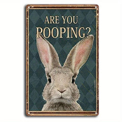 Retro Tin Sign Welcome Rabbit Spring Easter Bunny Tulip Metal Signs Wall Decor