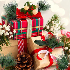 12pcs Artificial Snow Frosted Pine Needles Branches 9 91 Cm