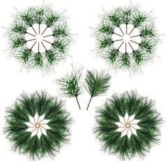12pcs Artificial Snow Frosted Pine Needles Branches 9 91 Cm