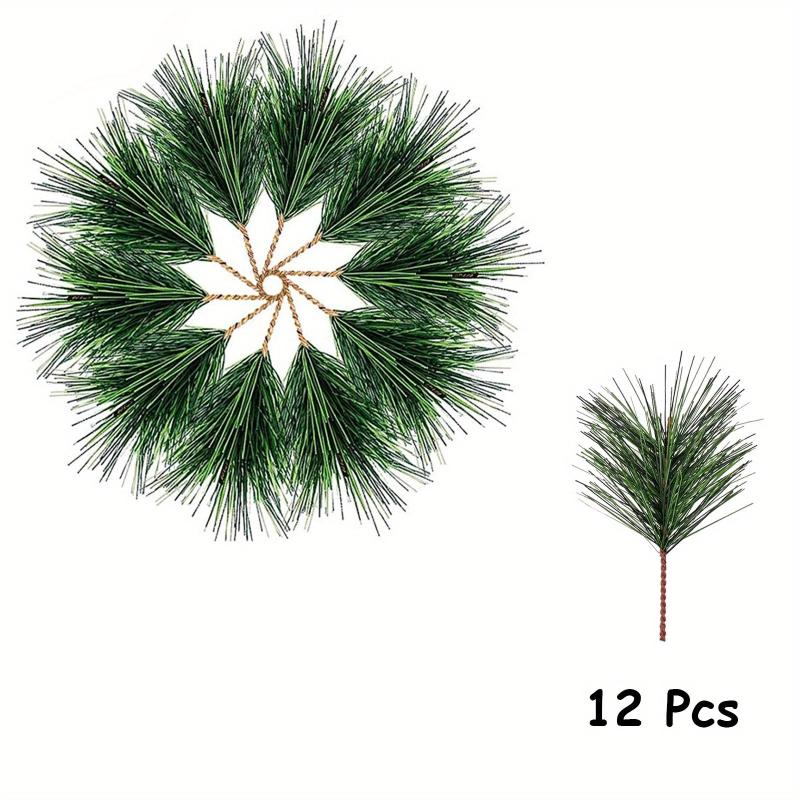 12pcs Artificial Snow Frosted Pine Needles Branches 9 91 Cm
