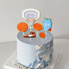 6 PCS Basketball Cake Toppers for Birthday Party Decorations
