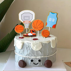 6 PCS Basketball Cake Toppers for Birthday Party Decorations