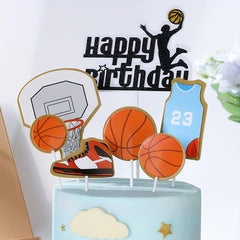 6 PCS Basketball Cake Toppers for Birthday Party Decorations