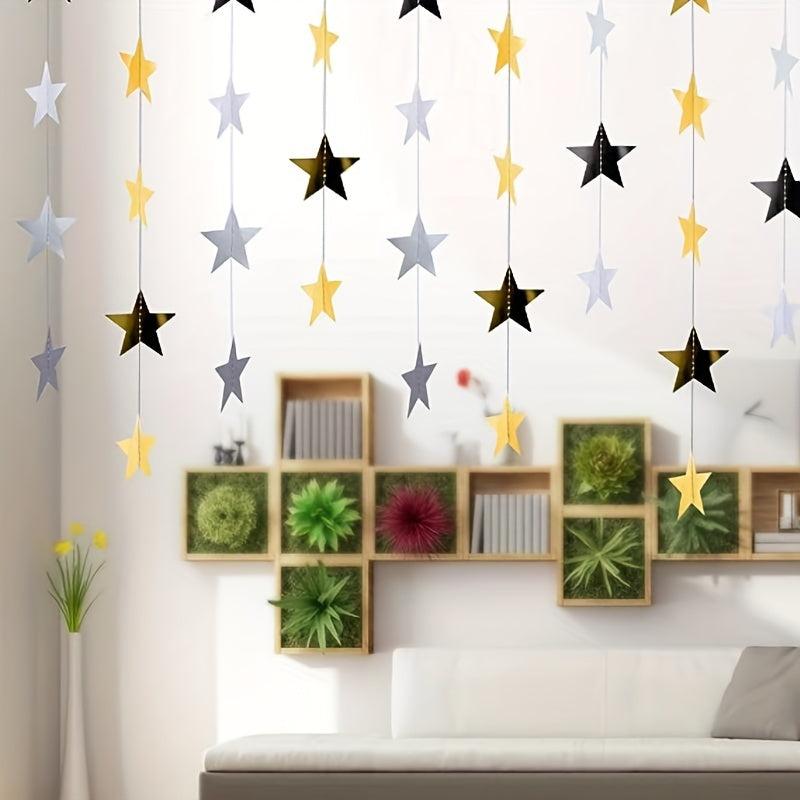 Golden Star Wreath Banner Decoration 398 78 Cm