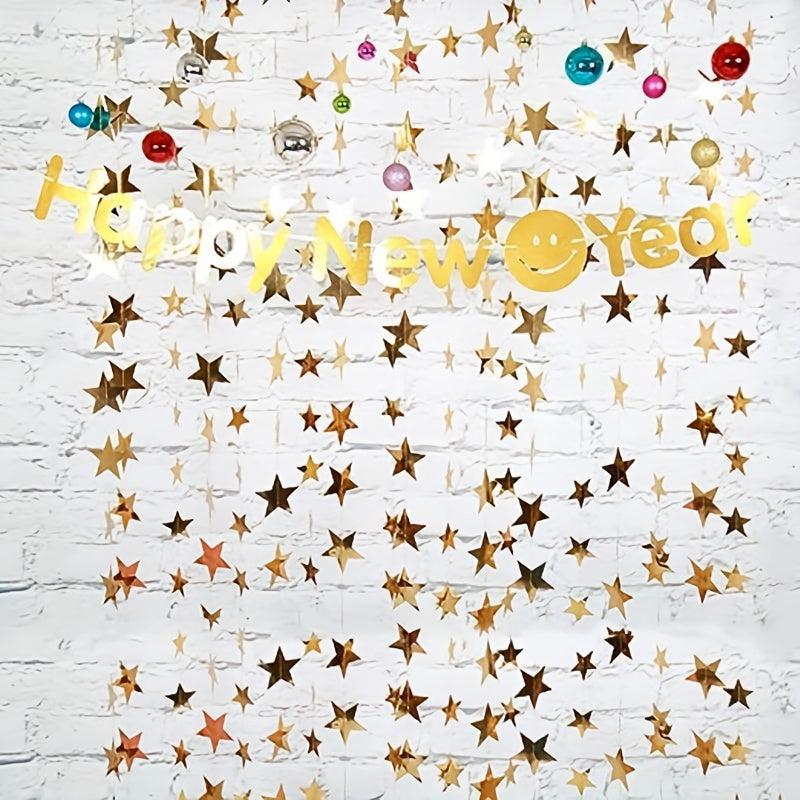 Golden Star Wreath Banner Decoration 398 78 Cm