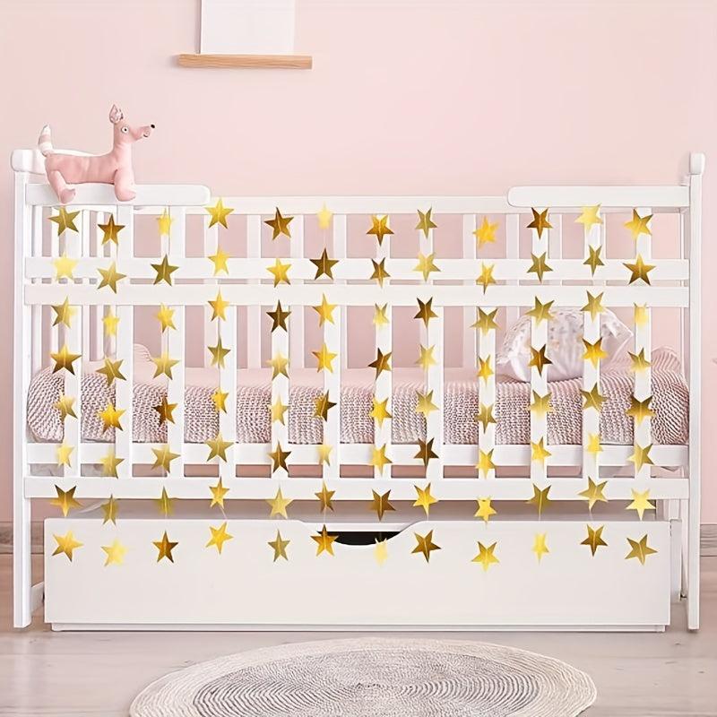 Golden Star Wreath Banner Decoration 398 78 Cm