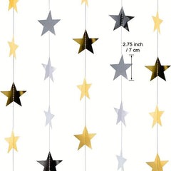 Golden Star Wreath Banner Decoration 398 78 Cm