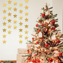 Golden Star Wreath Banner Decoration 398 78 Cm