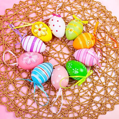 12pcs Random Pattern Easter Egg Charms Party Decorations