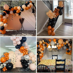 Halloween Balloon Arch Garland Kit Orange Nude Latex Balloons Set