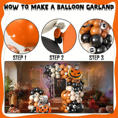 Halloween Balloon Arch Garland Kit Orange Nude Latex Balloons Set
