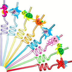 4pcs Under The Sea Drinking Straws for Mermaid Party