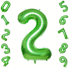 101 6 Cm Green Large Numbers 0 9 Party Balloon