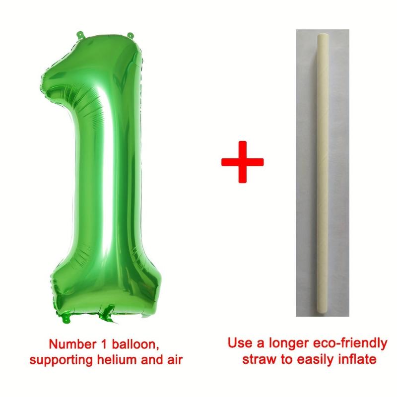101 6 Cm Green Large Numbers 0 9 Party Balloon