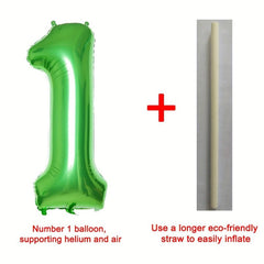 101 6 Cm Green Large Numbers 0 9 Party Balloon