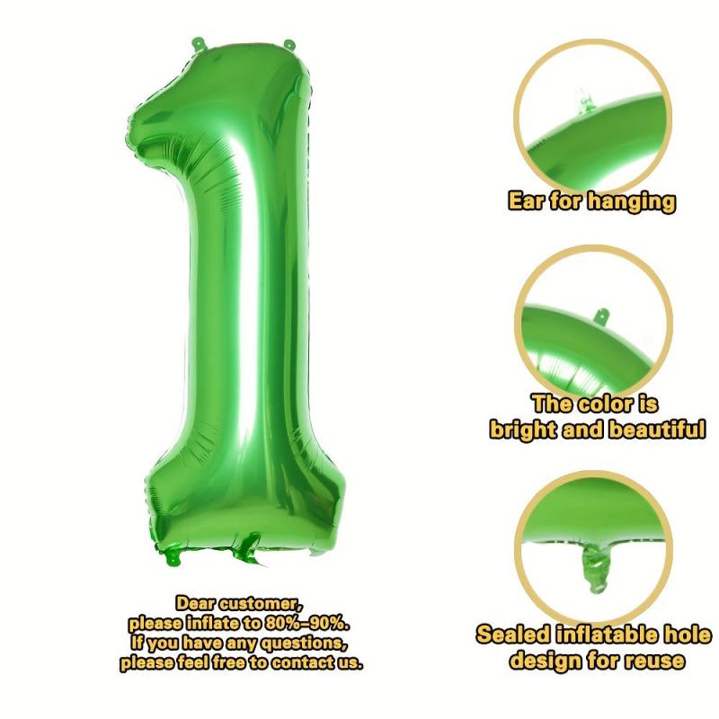 101 6 Cm Green Large Numbers 0 9 Party Balloon