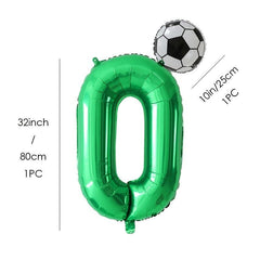 81 Green Number Football Balloon Birthday Party Decoration