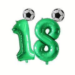 81 Green Number Football Balloon Birthday Party Decoration