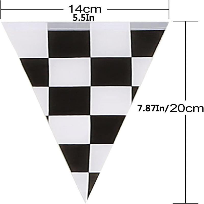 38pcs Checkered Flag Pennant Banner Racing Theme Party Decoration