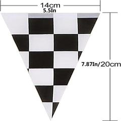 38pcs Checkered Flag Pennant Banner Racing Theme Party Decoration