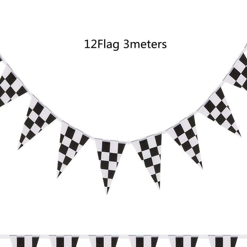 38pcs Checkered Flag Pennant Banner Racing Theme Party Decoration