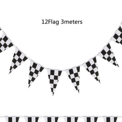 38pcs Checkered Flag Pennant Banner Racing Theme Party Decoration