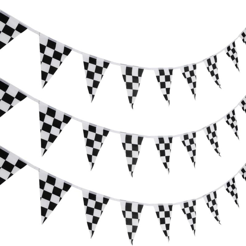 38pcs Checkered Flag Pennant Banner Racing Theme Party Decoration