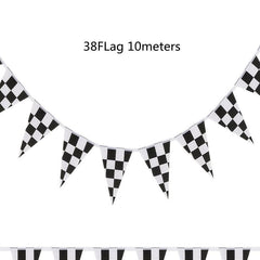 38pcs Checkered Flag Pennant Banner Racing Theme Party Decoration