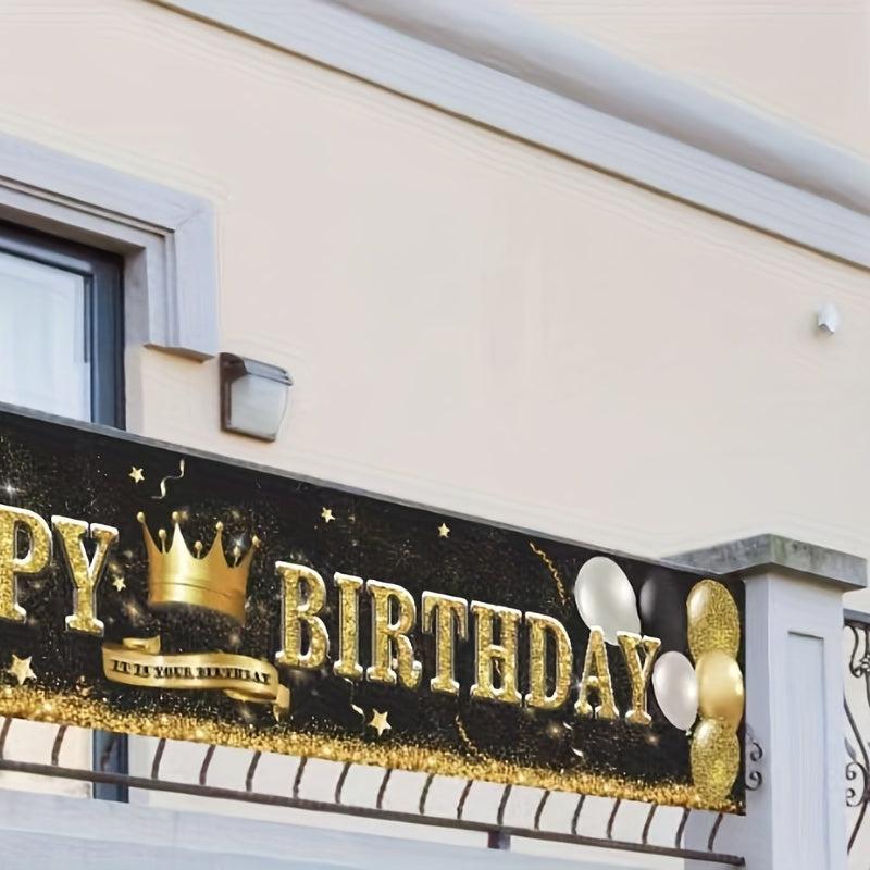 Crown Happy Birthday Banner & Sign Party Decorations