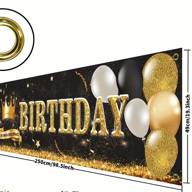 Crown Happy Birthday Banner & Sign Party Decorations