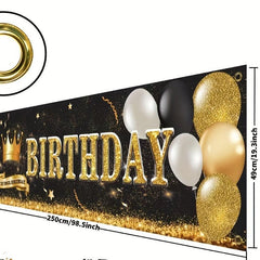 Crown Happy Birthday Banner & Sign Party Decorations