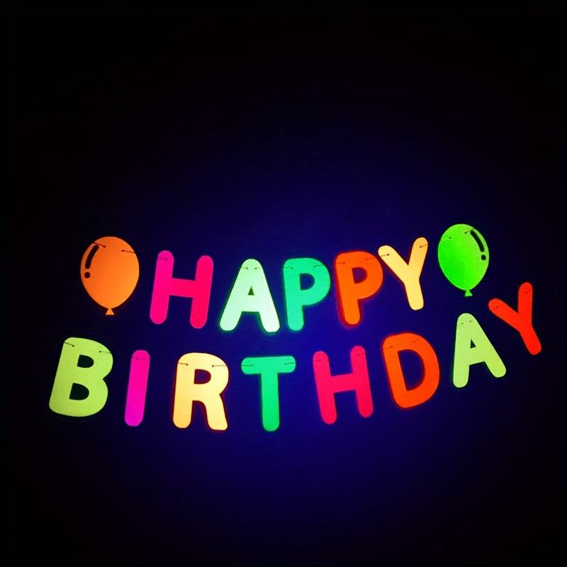 Glow In The Dark Happy Birthday Pull Flags