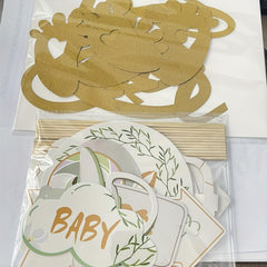 Glitter Baby Shower Banner & Photobooth Prop Set u2013 13pc