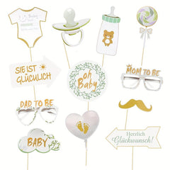 Glitter Baby Shower Banner & Photobooth Prop Set u2013 13pc