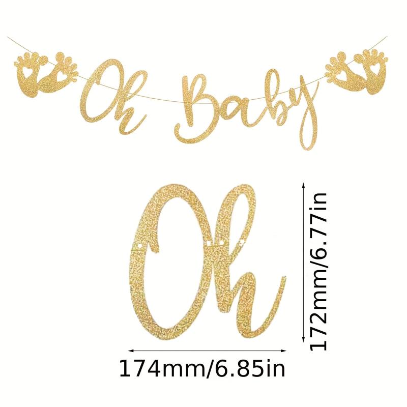 Glitter Baby Shower Banner & Photobooth Prop Set u2013 13pc
