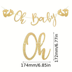Glitter Baby Shower Banner & Photobooth Prop Set u2013 13pc