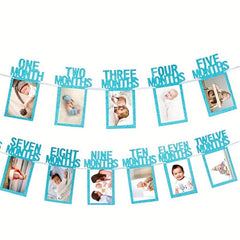 Baby Birthday Photo Banner & Garland Frame Set