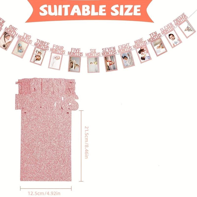 Baby Birthday Photo Banner & Garland Frame Set