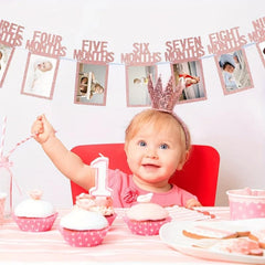 Baby Birthday Photo Banner & Garland Frame Set