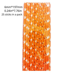 Halloween Paper Straws Eco-Friendly Degradable Disposable Thin Straws