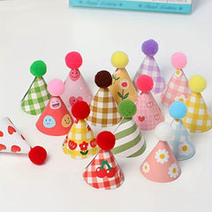 15pcs Mini Birthday Hat Cake Decorations Cartoon Inserts For Birthday