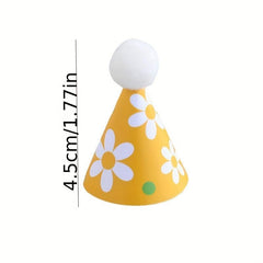 15pcs Mini Birthday Hat Cake Decorations Cartoon Inserts For Birthday