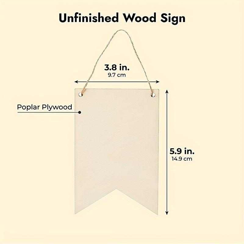 10pcs Unfinished Wooden Signs For DIY Crafts 15 X 9 6 Cm