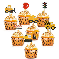 7pcs Construction Theme Car Cake Decorations for Baby Shower