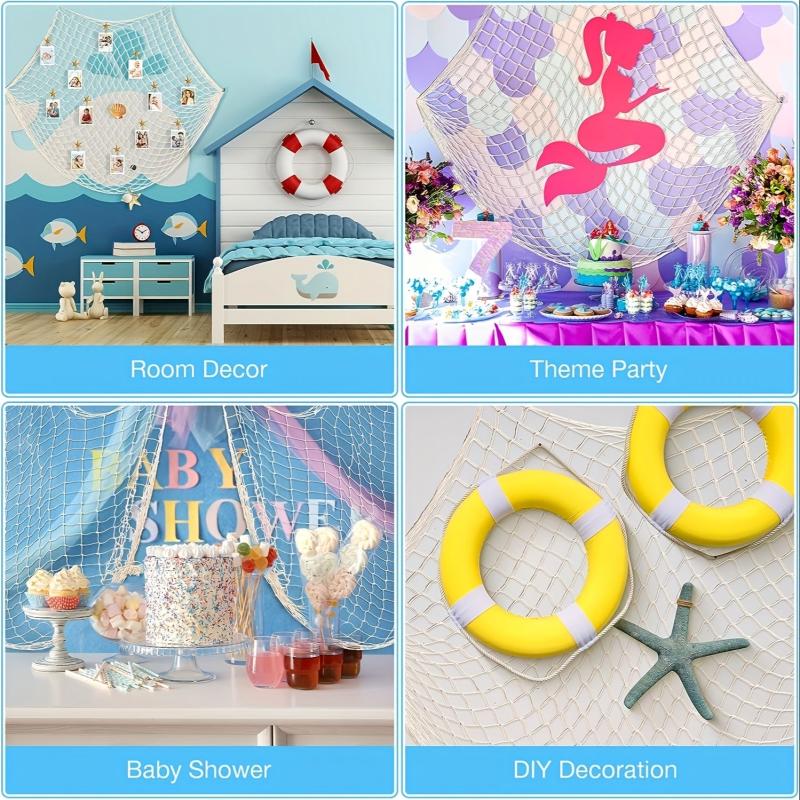 Fish Net Party Decorations For Pirate Hawaiian Mermaid Nautical Themed Party