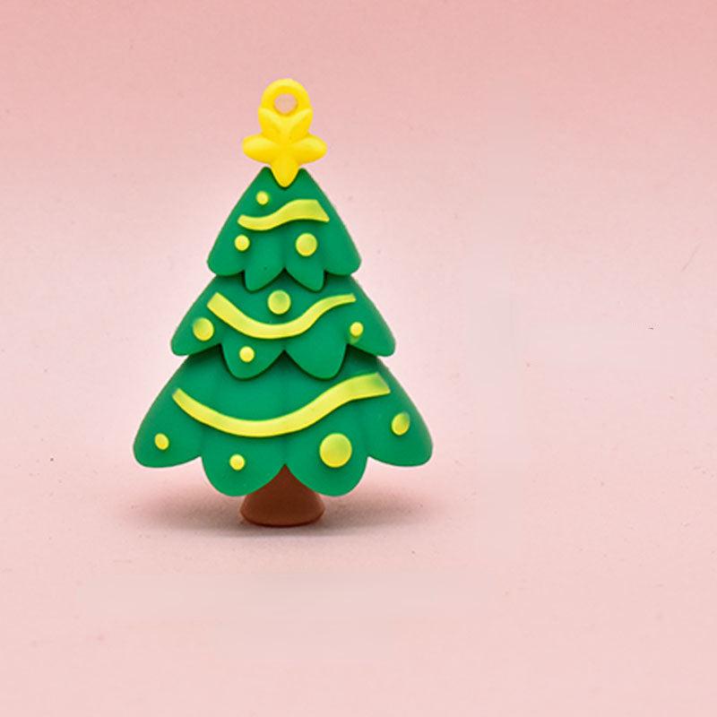 1pc 3D Christmas Doll Keychain Creative Santa Claus Key Pendant Gift Soft Rubber