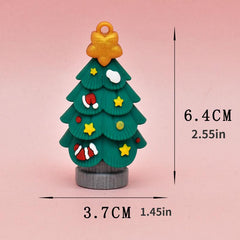 1pc 3D Christmas Doll Keychain Creative Santa Claus Key Pendant Gift Soft Rubber