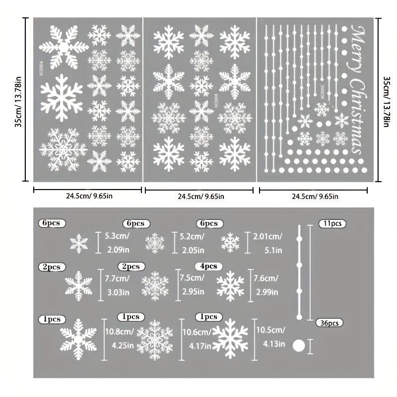 76pcs Christmas Snowflakes Window Clings Holiday Decorations