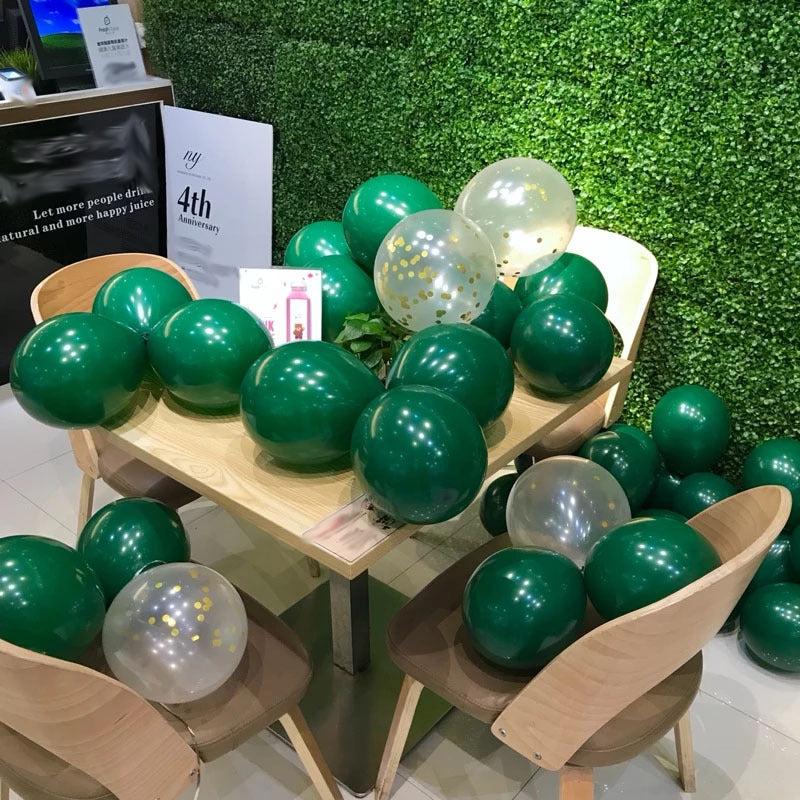 20 Pack Green Latex Balloons, Ideal for Forest Theme Parties